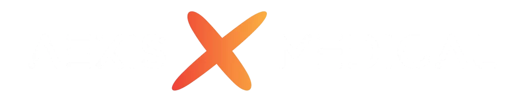 Aexis Medical logo in white on a transparent background.